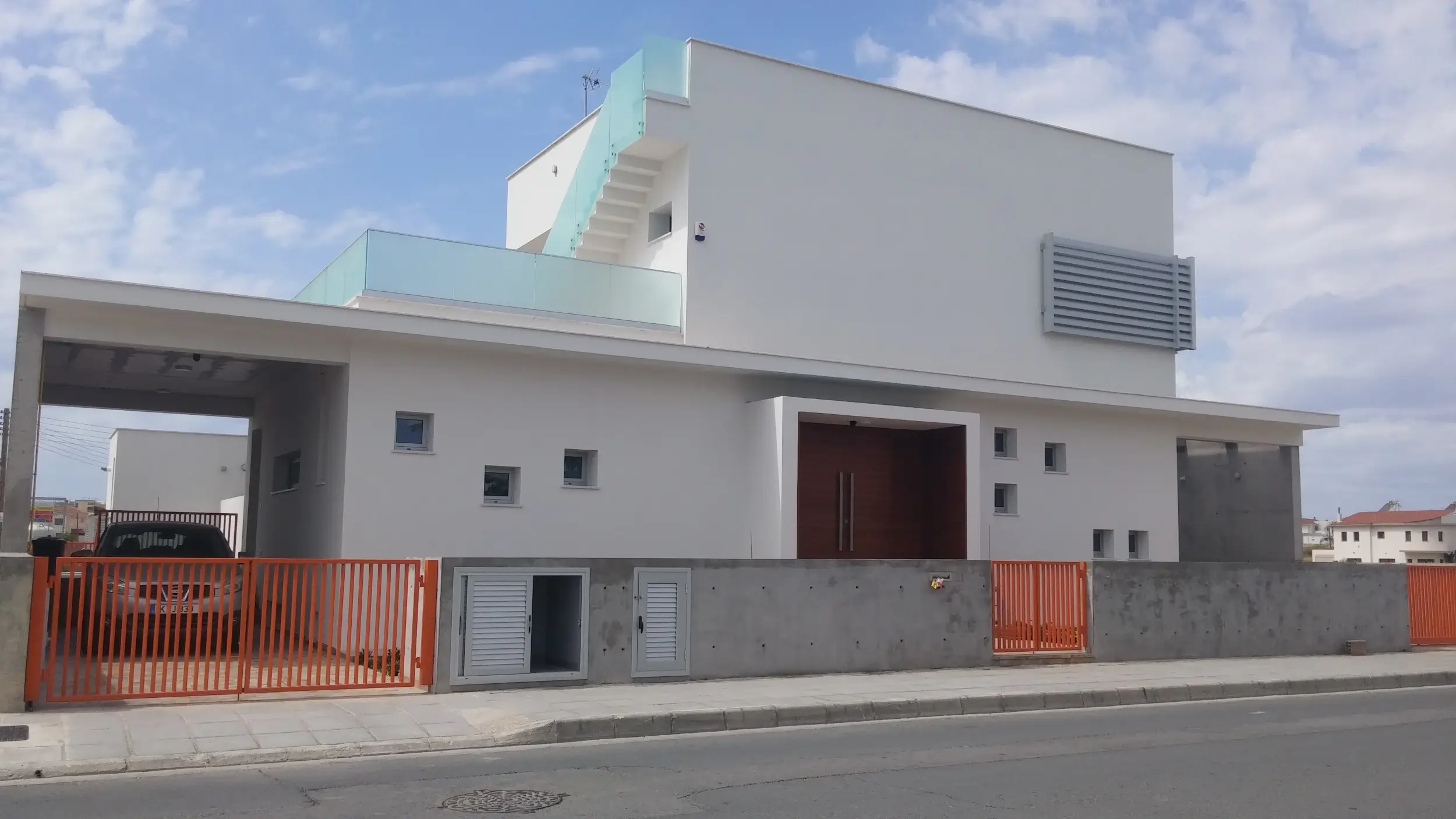 The main entrance of the house